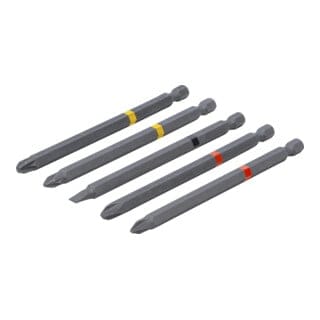 Bgs Technic - Bit-Satz Antrieb Außensechskant 6,3 mm (1/4') Kreuzschlitz ph, Kreuzschlitz pz, Schlitz Länge 110 mm 5-tlg.