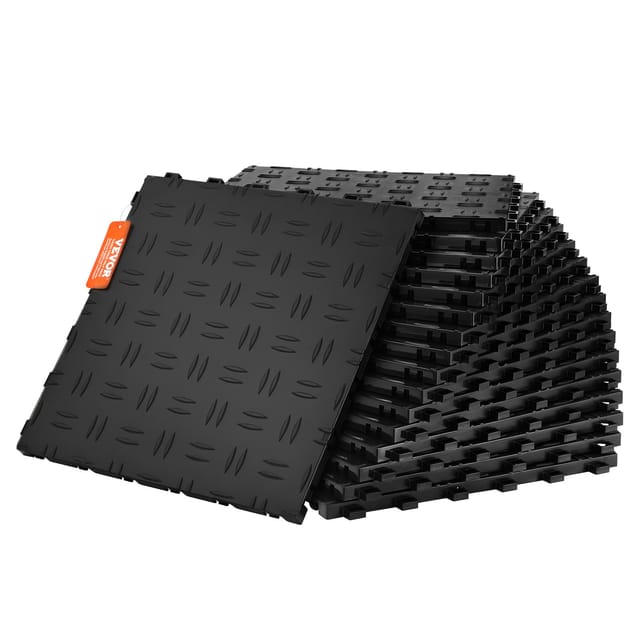 Garagen-bodenbeschläge, 305 X 305 X 13,4 Mm, 25er-set Industrieboden, Rutschfeste Doppelseitige Struktur-garagenboden, Für Garagen, Keller, Reparaturwerkstätten, Schwarz