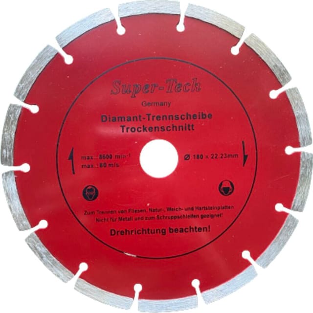 Diamantscheibe für Fliesen und Glasur 180MM
