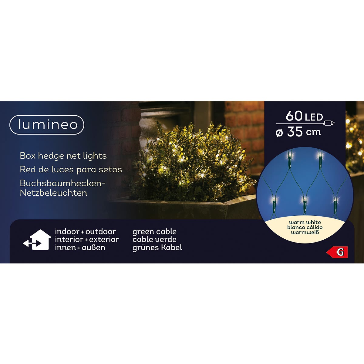 Lumineo Led Buchsbaumkugelnetz Ø 35 Cm 60 Lichter Warmweiß