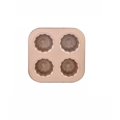 Kuchenform Aus Roségoldenem Kohlenstoffstahl Mit 4 Mulden