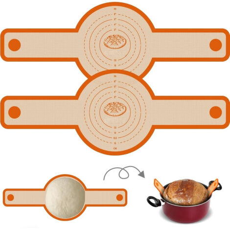 Set Mit 2 Silikon-backmatten Mit Orangefarbenen Griffen