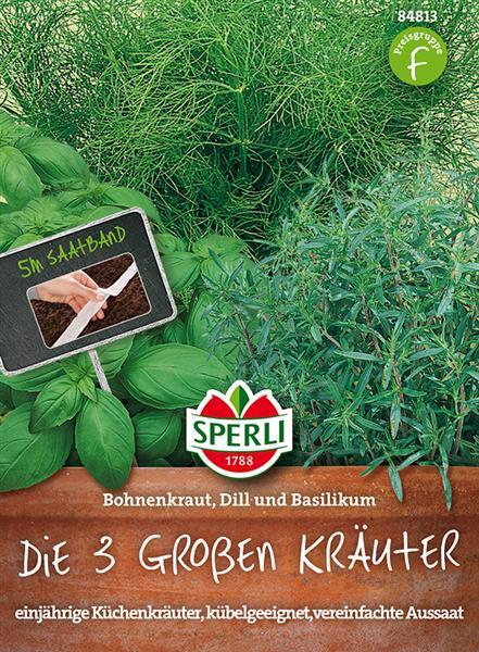 3-kräuter Balikum - Bohnenkraut - Dill Saatband - Kräutersamen - Sperli