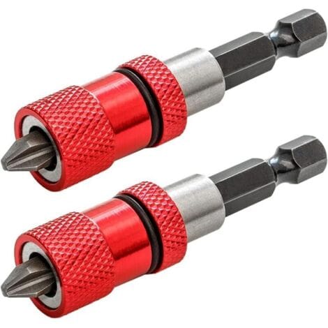 2 Magnetische Bithalter Mit Einstellbarem Schraubentiefenanschlag, 1/4"-sechskantschaft-trockenbauschraubendreherbit Für Gipskartonplatten