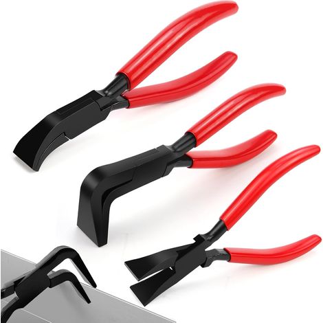 Set Mit 3 Kleinen Klappzangen (0-45 Bis 90°) – Mini-blechzangen – Fasenzangen – Breite Blechzangen (22 Mm) – Dachdeckerwerkzeug Zum Biegen Und Glätten Von Blechen