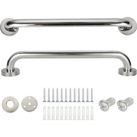 Set Mit 2 Duschhaltegriffen, 40 Cm, Edelstahl Sus 304, Sicherheitsgriff Für Bad Und Wc, Wandmontage