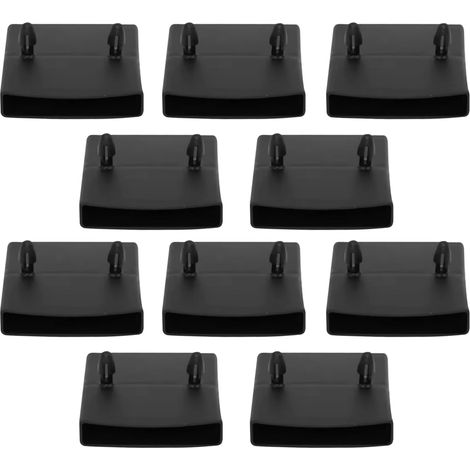 10 X 55 X 10 Mm Clip-on Doppellatten-stützkappen, Schwarzer Kunststoff, Für Holzbettgestelle Und Möbel