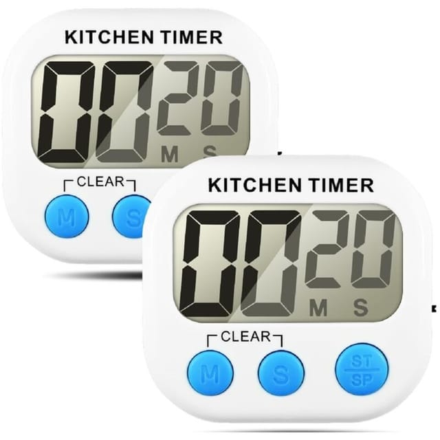 Küchentimer, 2er-Pack elektronische Speichertimer mit Countdown/Up und großem LCD-Display