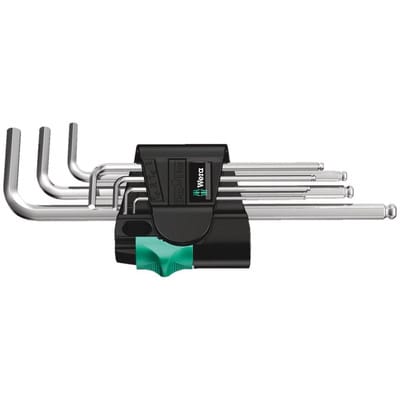 Wera - 950/7 Hex-Plus 1 Winkelschlüsselsatz, metrisch, gestellverchromt, 7-teilig