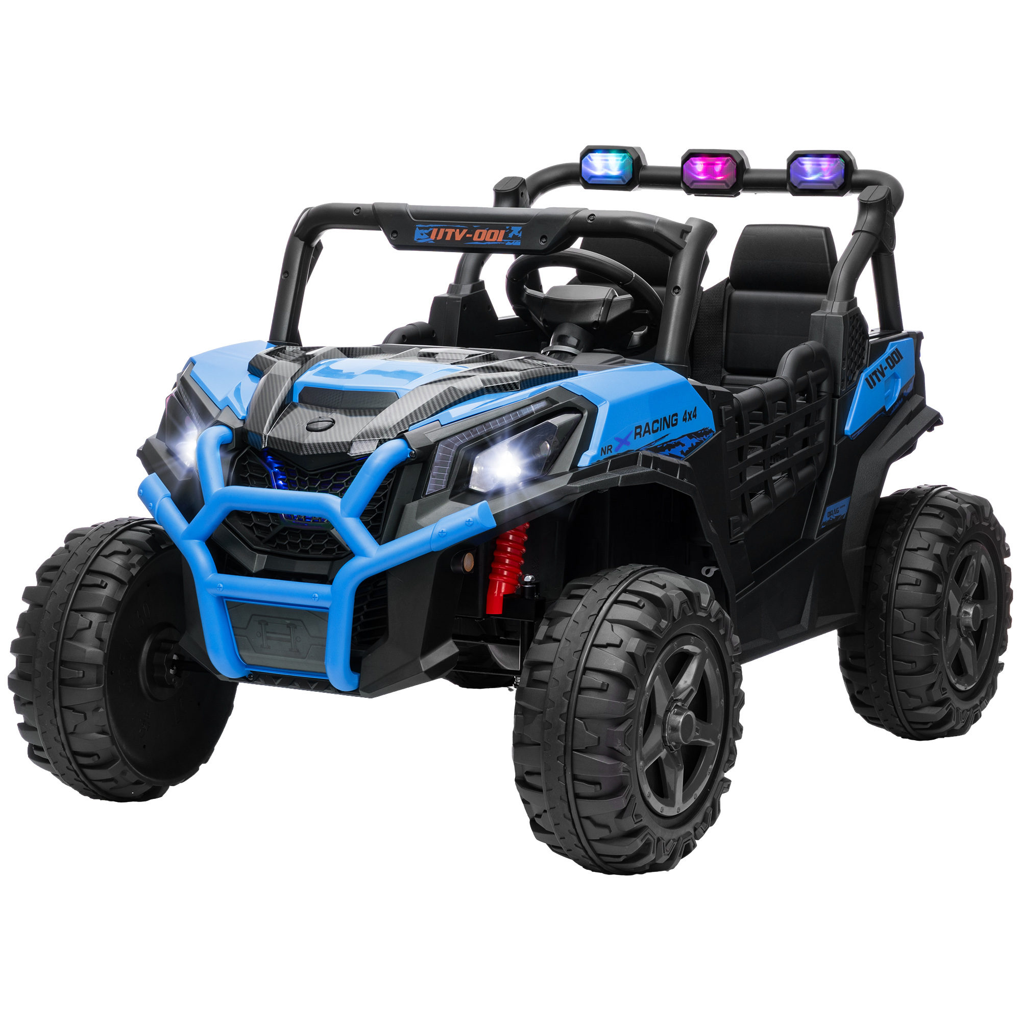 24-v-elektro-kinderauto Mit 2 Sitzen, Fernbedienung Und 3 Geschwindigkeitsstufen, Für Kinder Von 3 Bis 8 Jahren, Blau