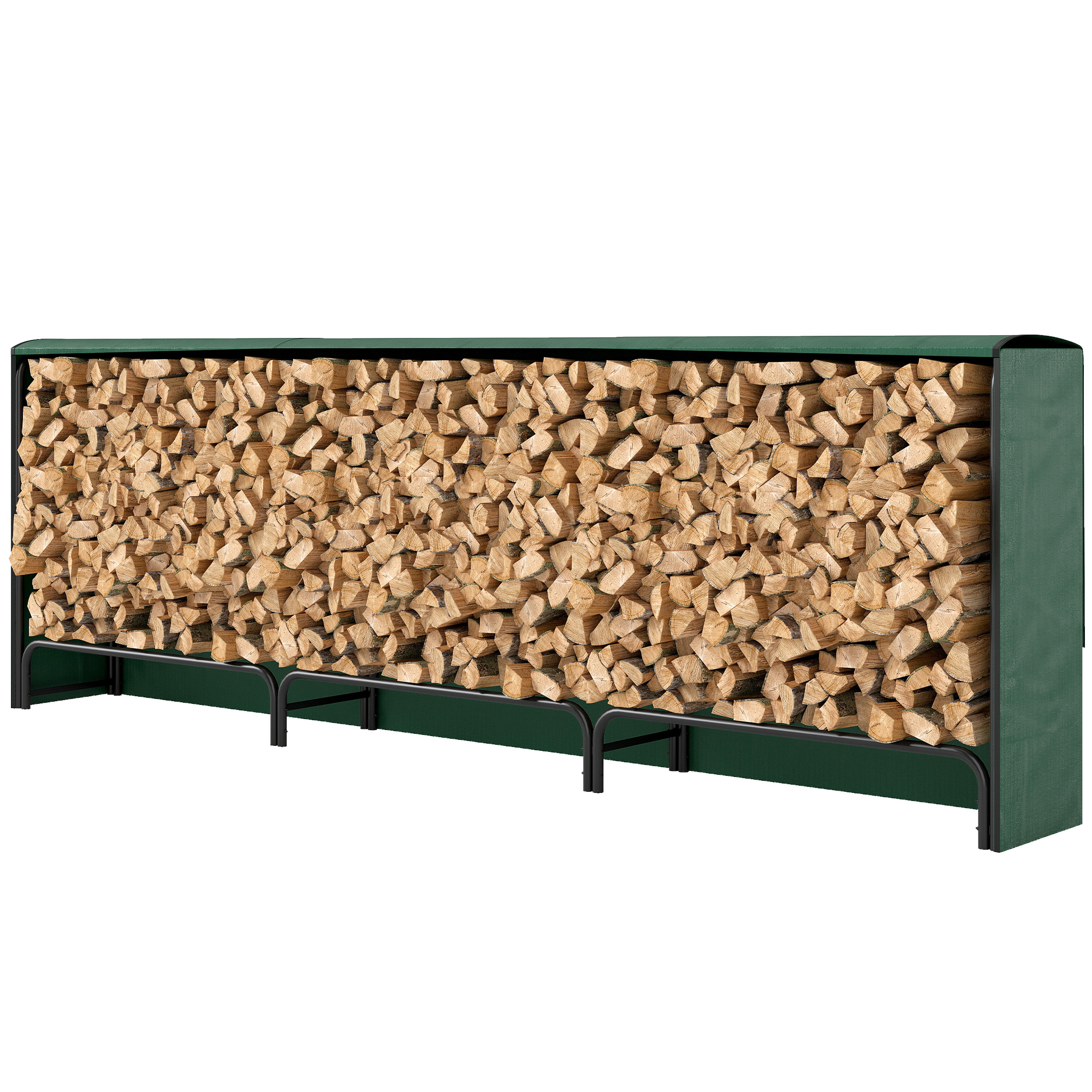 Verstellbare Metall-aufbewahrungsbox (1 M³), Wasserdichte Pe-plane, 300 X 36 X 99 Cm, Schwarz Und Dunkelgrün