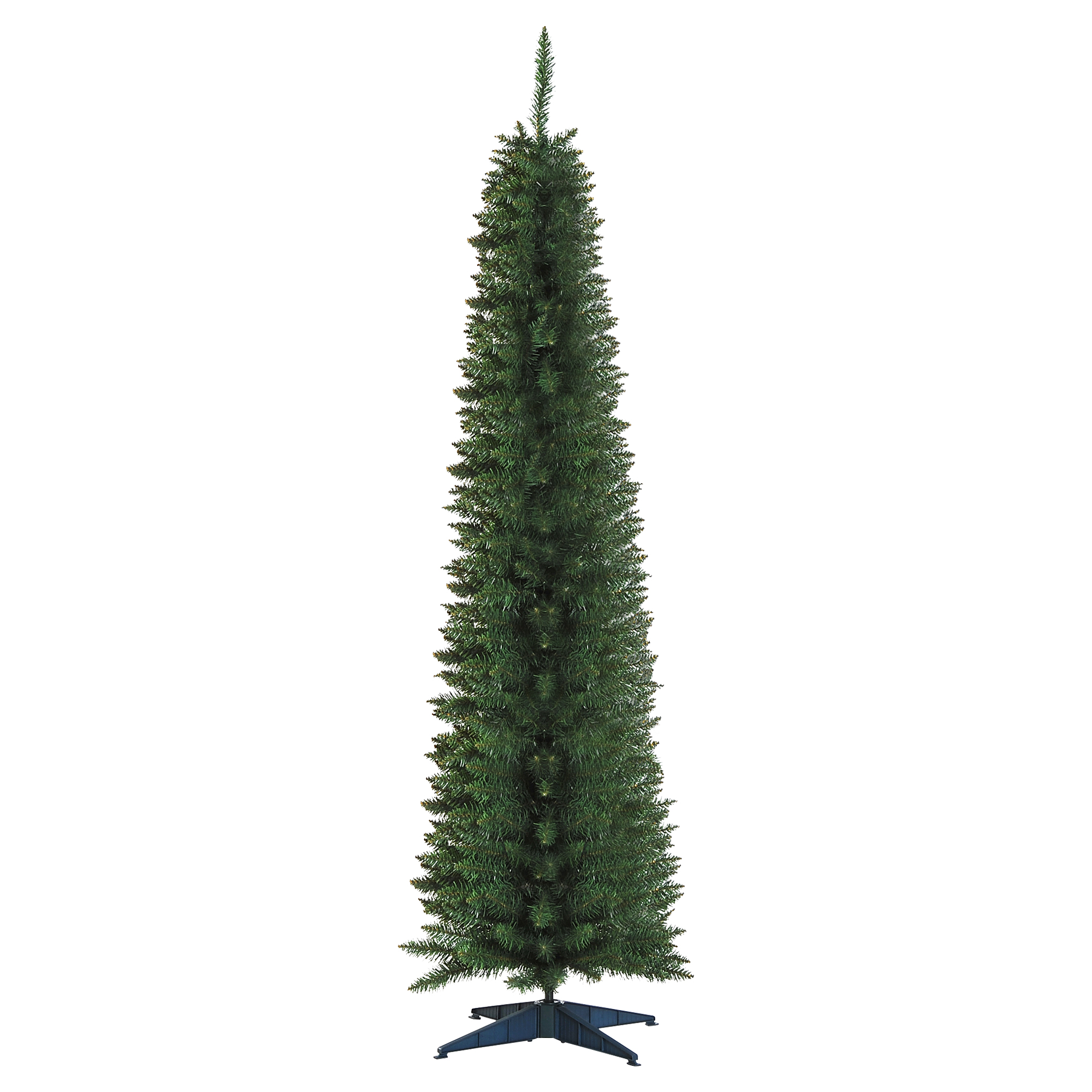 Künstlicher Weihnachtsbaum, 210 Cm Hoch, Mit Realistischen Zweigen, Hoher Und Schmaler Weihnachtsbaum Mit Faltbarem Ständer, Grün