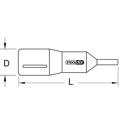 1/2' Bit-Stecknuss mit Schutzisolierung für Innensechskant-Schrauben, 6mm,156mm lang