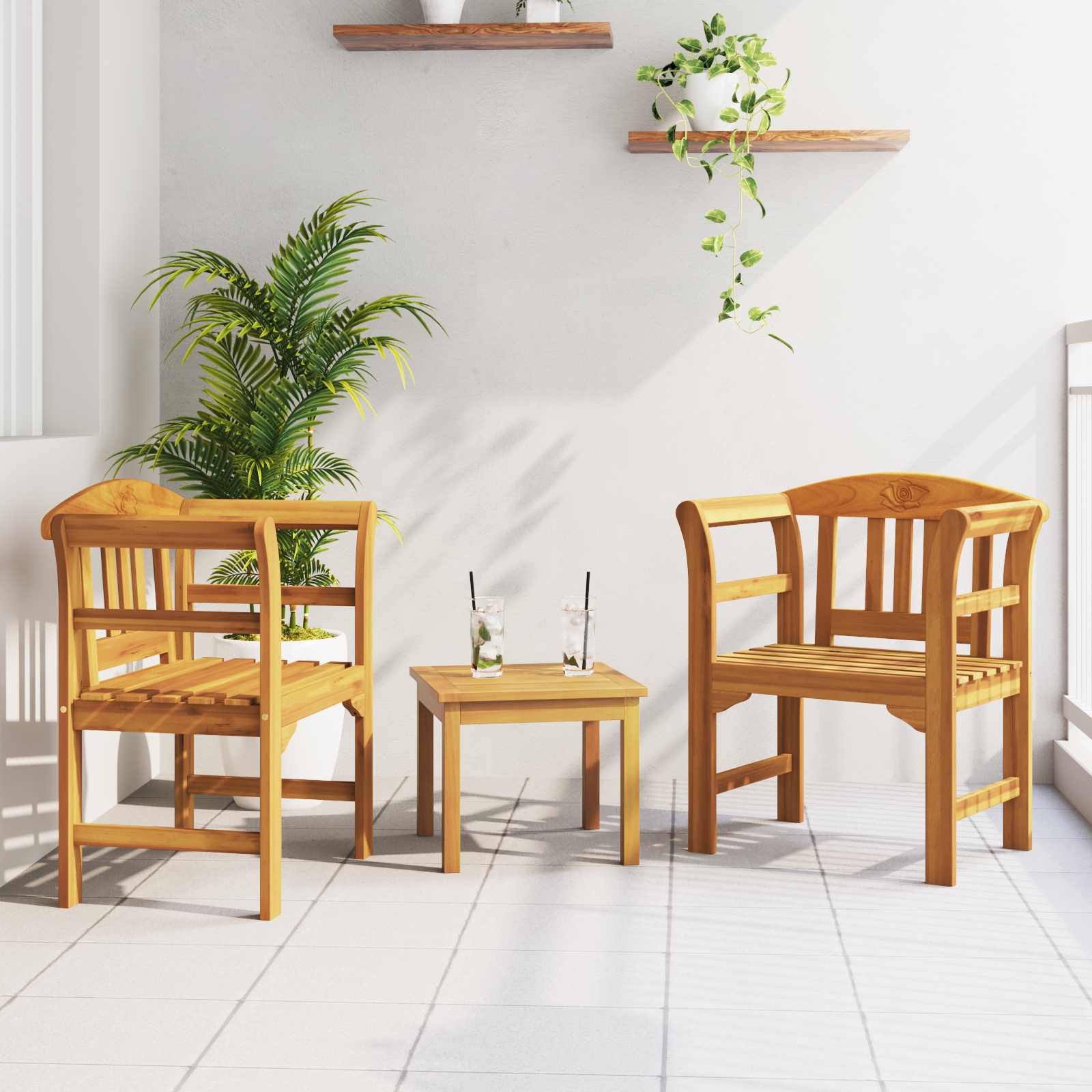 Gartenrosen-lounge-set 3 Pcs Massivholz Akazie