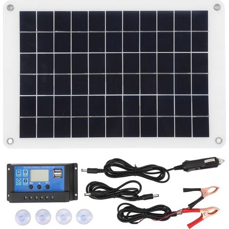 15-w-solarpanel-set, 10-a-12/24-v-tragbares Ladegerät Für Auto, Boot, Wohnmobil Und Anhänger