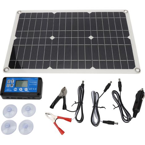 100-w-18-v-solarbatterieladegerät Mit Usb-controller, 42 X 28 Cm Monokristallines Solarpanel-set