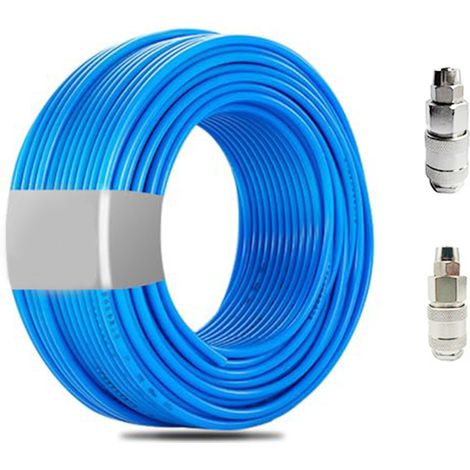 8-mm-luftschlauch Mit 2 Anschlüssen, 20 M Langer, Flexibler Hochdruckschlauch Für Pneumatische Systeme Und Flüssigkeitstransfer