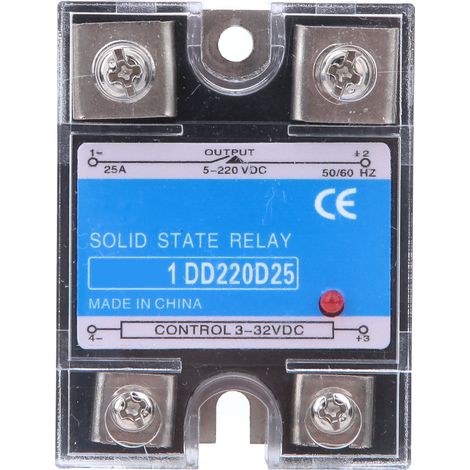 Dc-dc-halbleiterrelais 10a/25a/40a/60a (optional), Aluminium-grundplatte Mit Strahlungsbeschichtung, Einfache Installation, Led-anzeige, Schraubklemmen Für Einfache Verdrahtung (berm-1 Dd220d25)