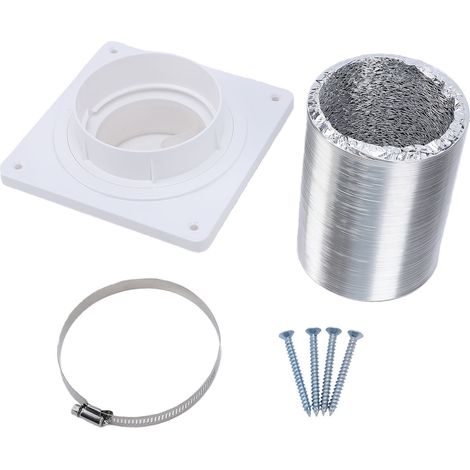 4-zoll-wäschetrockner-abluftanschlussset, Schnellverschluss-wandflansch, Aluminiumschlauch Mit Klemme Für Badezimmer