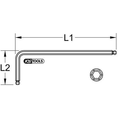 Doppel-Kugelkopf-Innensechskant-Winkelstiftschlüssel, xl, 10,0mm, Rot