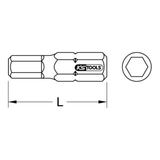 1/4' edelstahl Bit Innensechskant, 25mm, 5mm