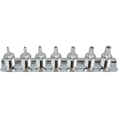 1/4' CHROMEplus Bit-Stecknuss-Satz Fünfstern Bohrung, 7-tlgTS10-TS40