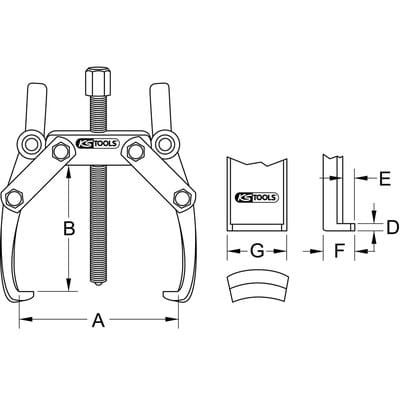 Universal-Abzieher 2-armig, 20-170mm