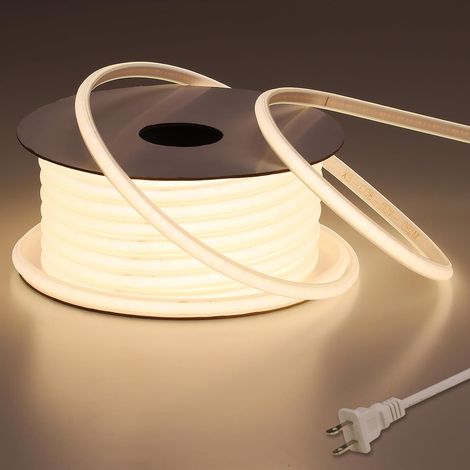 110 V Ac Cob Led-streifenleuchte (außenbereich), Wasserdicht, 20 M (65,6 Ft), Neutralweiß 4000 K, Ultrahell, 200 W, Cri 90+, Flexibel Und Kürzbar (ip65), Für Schlafzimmer