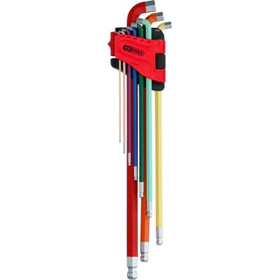 KS TOOLS Kugelkopf-Innensechskant-Winkelstiftschlüssel-Satz 108° abgewinkelt 9tlg. Zoll - 151.4430