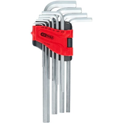 KS-Tools 151.5020 Innensechskant-Winkelstiftschlüs sel-Satz, lang, 10-tlg. Zoll