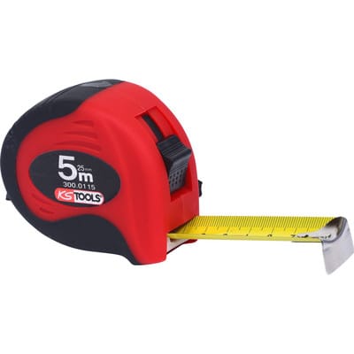 Bandmaß mit Feststeller,schwarz-rot, 5m, 25mm