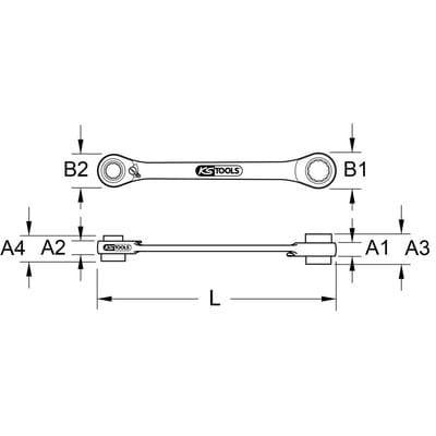 Ks Tools 4 in 1 GEARplus umschaltbar Doppel-Ratschenringschlüssel-Satz, 2-tlg. 21-34 mm