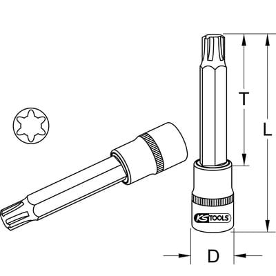 1/2" Bit-Stecknuss für RIBE-Schrauben, M12, 110 mm