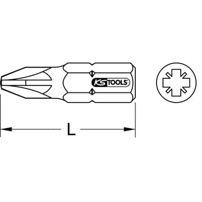 1/4' TiN Bit, 25mm, PZ2
