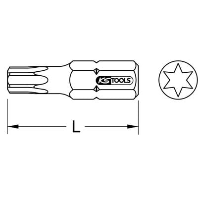 1/4' tin Bit Torx, 25mm, T20