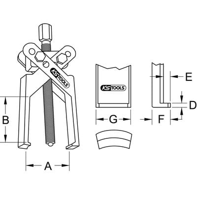 Universal-Abzieher 2-armig, 15-140mm