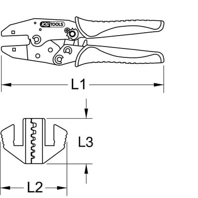 Ks tools Crimpzange für Aderendhülsen ø 6-16mm² ( 115.1450 )