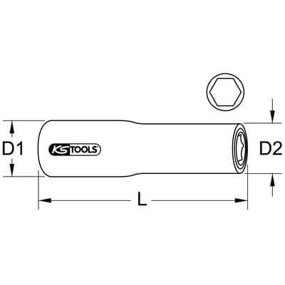 Ks Tools 1/2 Stecknuss mit Schutzisolierung, lang, 17 mm