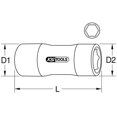 1/4' Stecknuss mit Schutzisolierung, 8mm, lang
