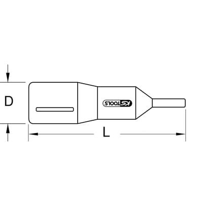 Ks Tools 3/8' Bit-Stecknuss mit Schutzisolierung für Innensechskant-Schrauben, 12mm, 82mm lang - 117.3866