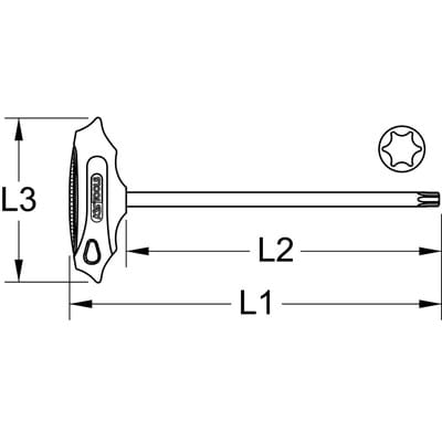 T-Griff-Torx-Stiftschlüssel, T7