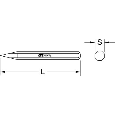 Ks Tools Spitzmeißel, 8-kant, 20x600 mm