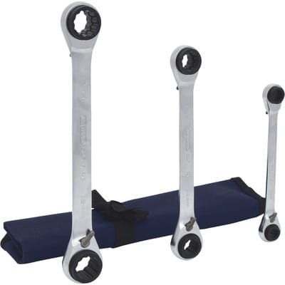 Ks Tools 4 in 1 GEARplus umschaltbar Doppel-Ratschenringschlüssel-Satz, 3-tlg.