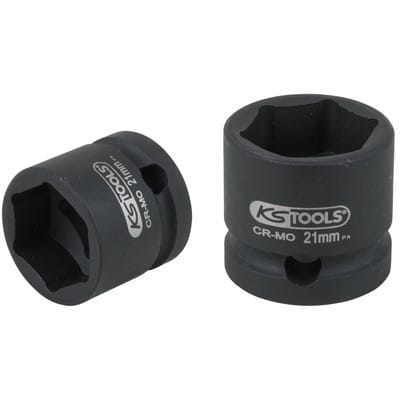 1/2" Sechskant-Kraft-Stecknuss, extra kurz, 21,0 mm