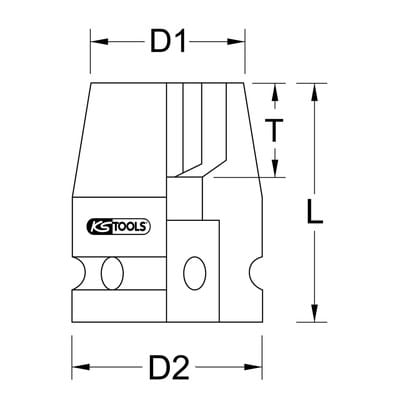 3/4" Sechskant-Kraft-Stecknuss, kurz, 1.5/8