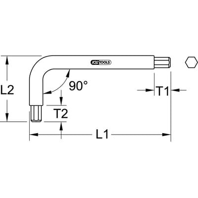 Ks Tools TITANplus Winkelstiftschlüssel Innensechskant,6mm - 965.0406