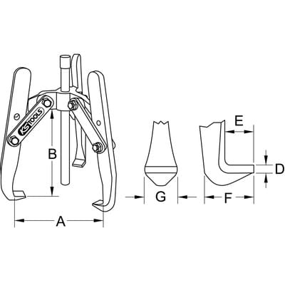 Ks Tools Universal-Abzieher 3-armig, 50-350 mm