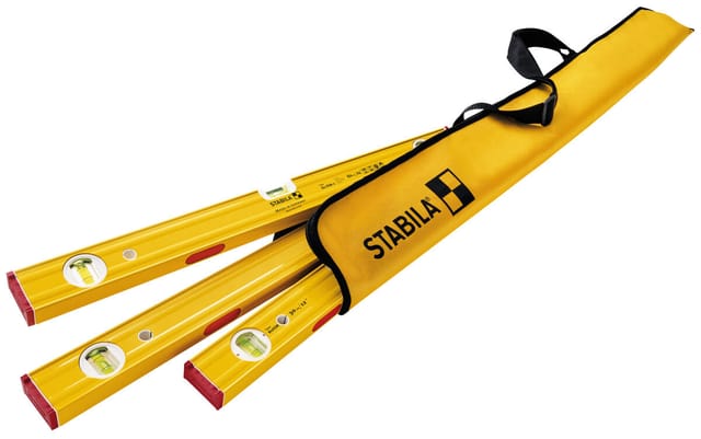 Stabila Messgeräte - stabila pro set 80 asm 4-teiliges Wasserwaagen Set 30 cm, 60 cm, 120 cm & Tasche