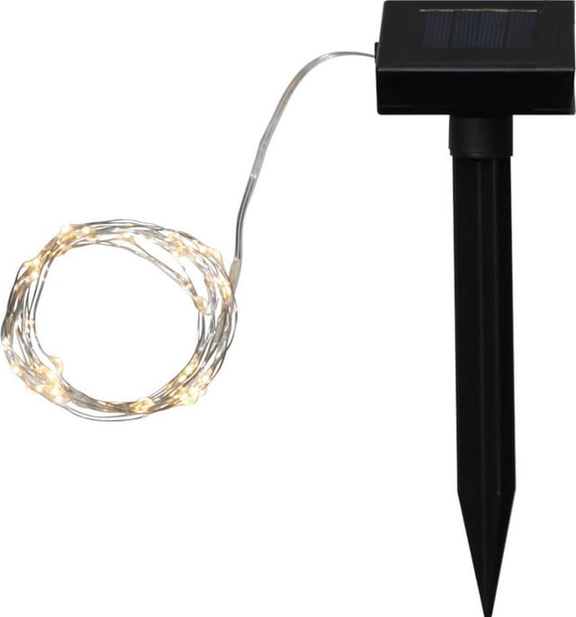 Star - Trading Solar LED-Lichterkette Dew Drop warmweiß (50 LEDs, Batterie)