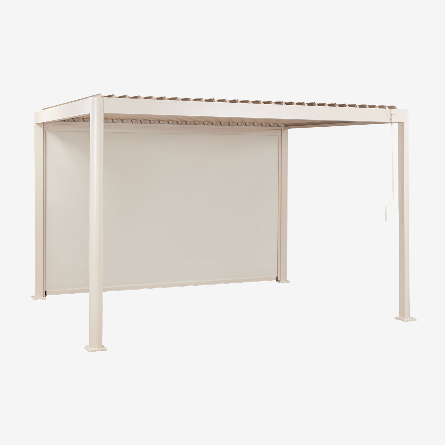 Sklum Seitenmarkise Für Bioklimatische Aluminium-pergola Mit Lamellen Druvia Beige Tapioca &x2194&xfe0e 4 M